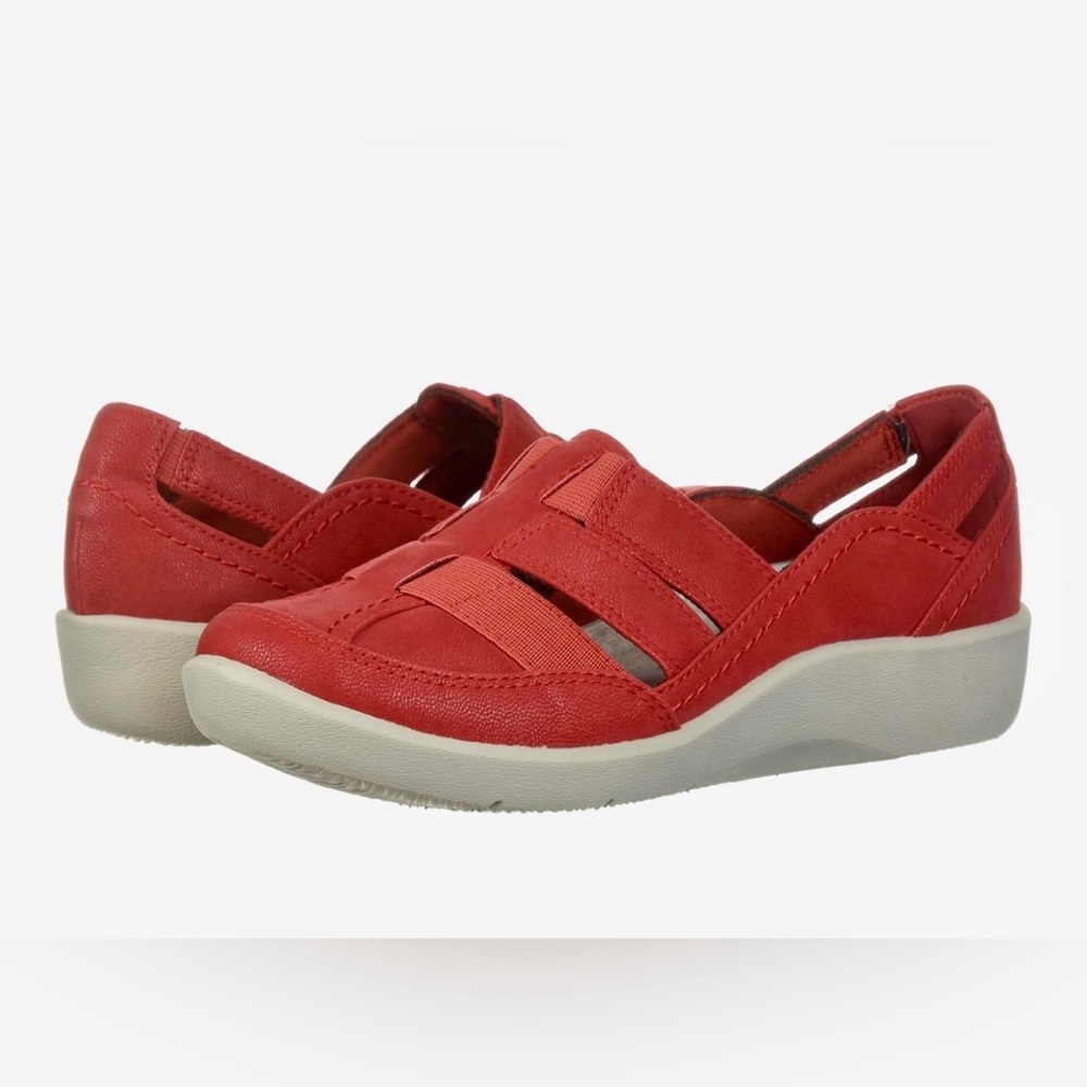 Cloudsteppers by Clarks Red Slip-On Casual Comfort Shoes